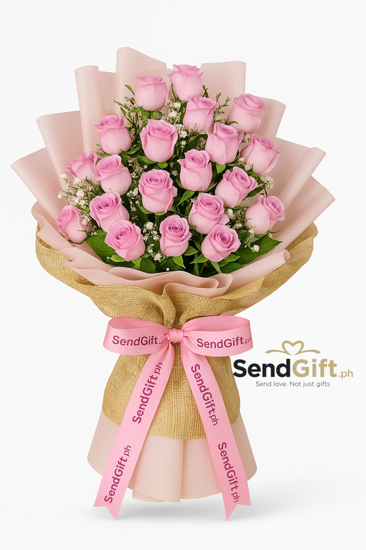 Blush Elegance – 24 Pink Roses Bouquet