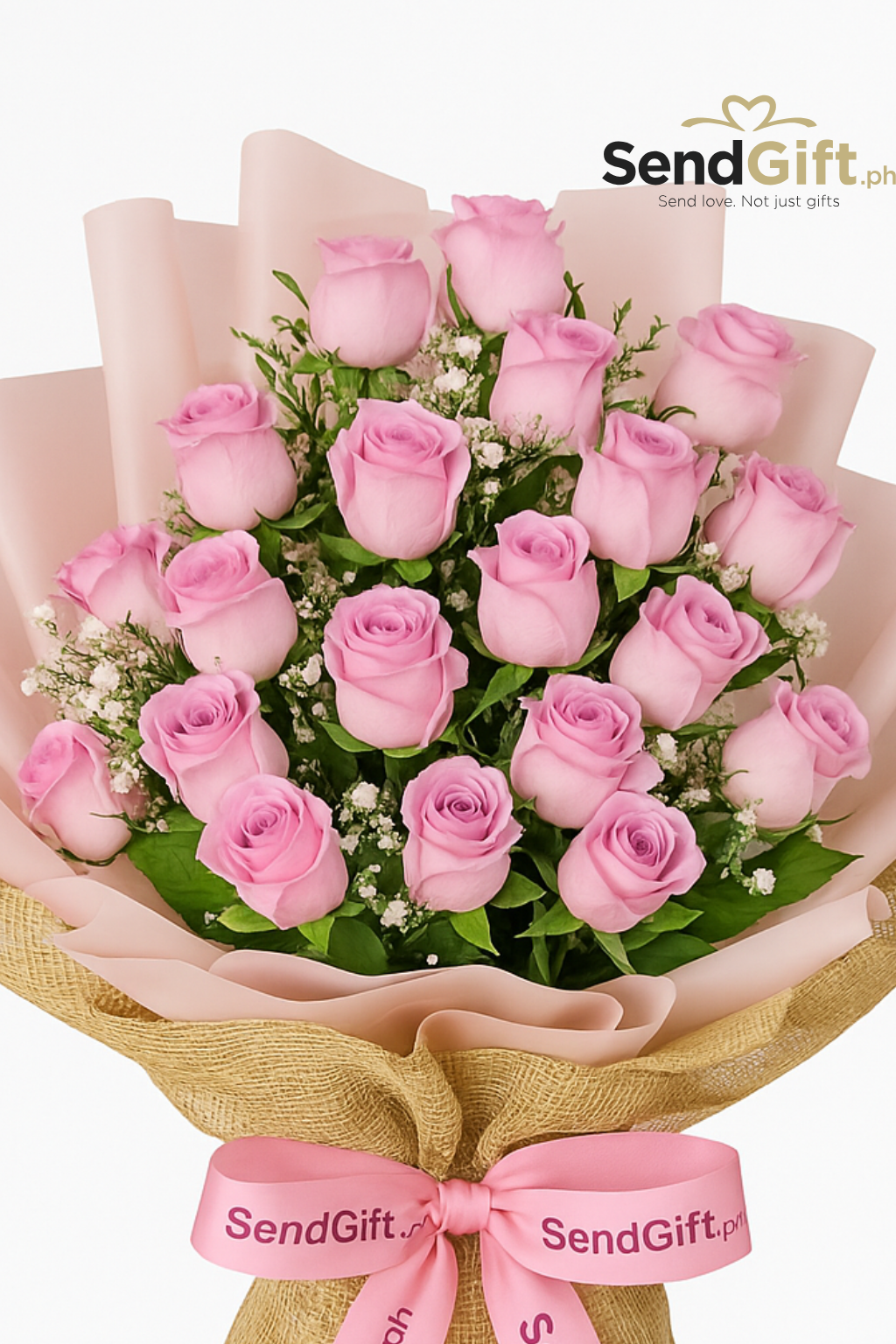 Blush Elegance – 24 Pink Roses Bouquet