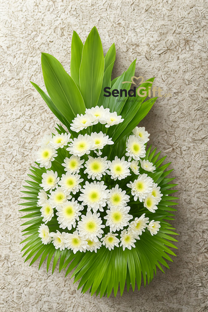 Serenity White Mum Arrangement (All Souls’ Day/ Undas Collection)